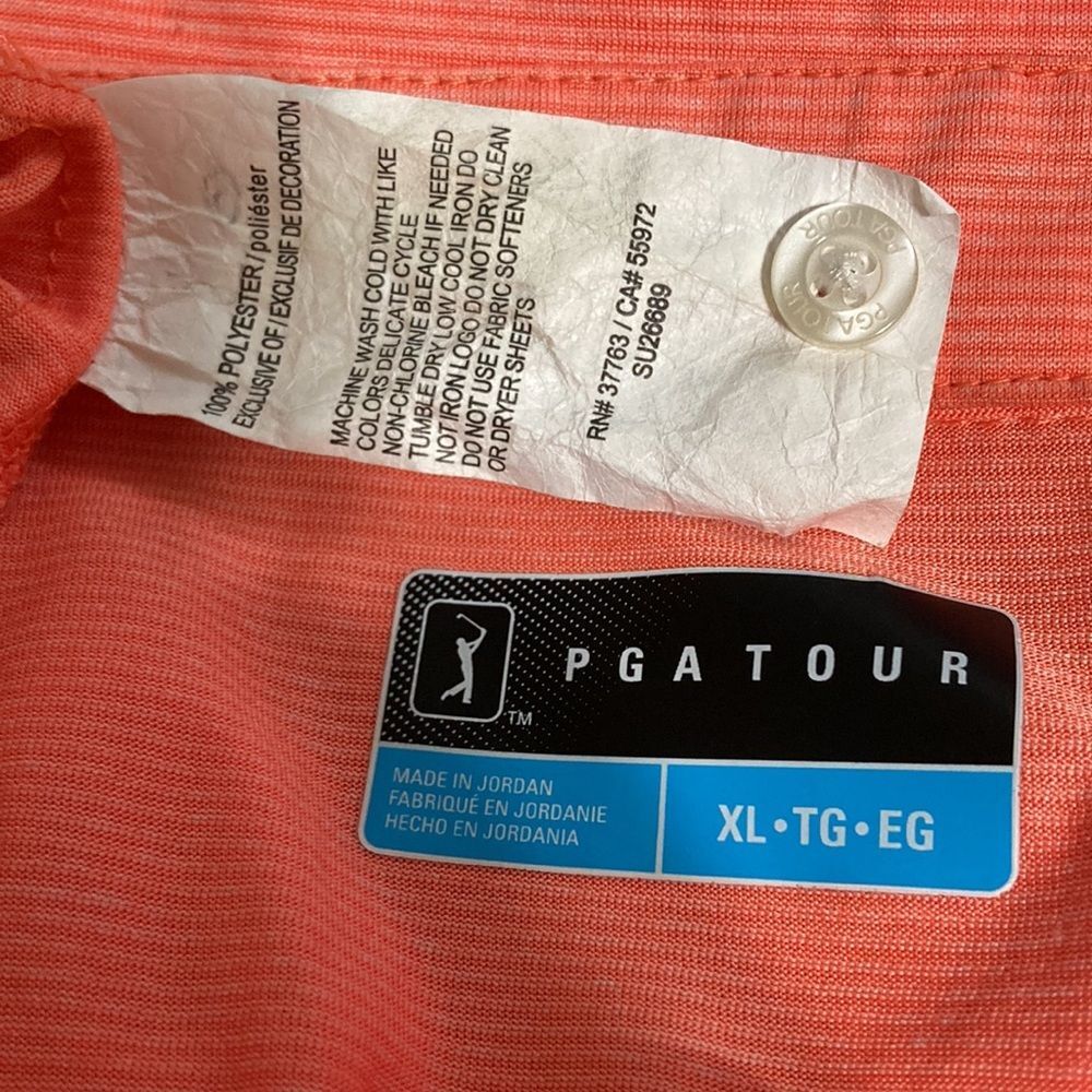 PGA TOUR Airflux Coral Polo Golf Tennis Athletic Short Sleeve Shirt Mens XL - Picture 11 of 12